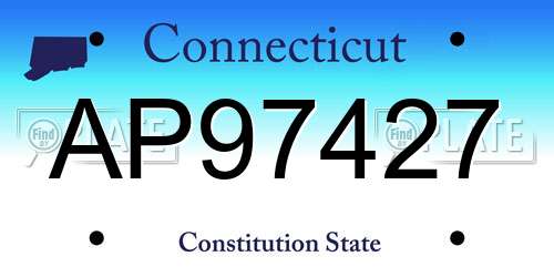 AP97427 Connecticut License Plate