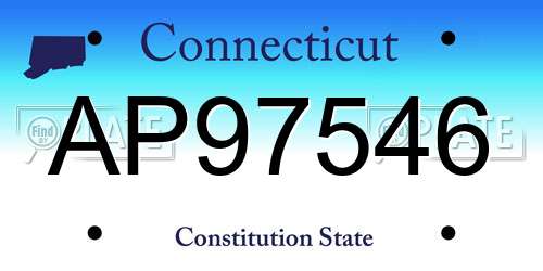AP97546 Connecticut License Plate