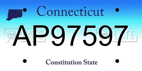 AP97597 Connecticut License Plate