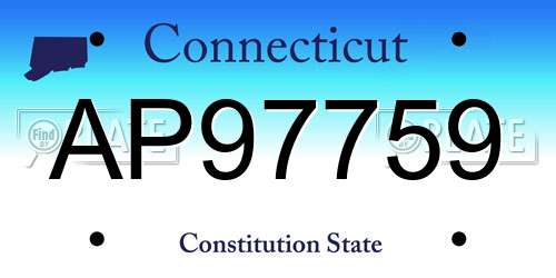 AP97759 Connecticut License Plate