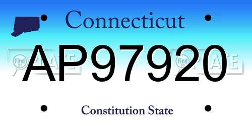 AP97920 Connecticut License Plate
