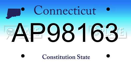 AP98163 Connecticut License Plate
