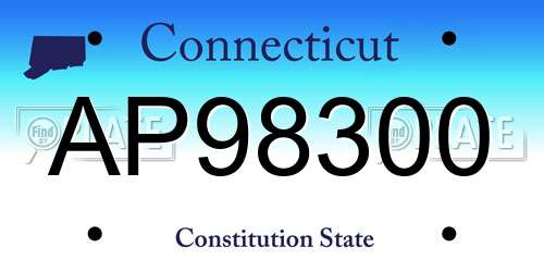 AP98300 Connecticut License Plate