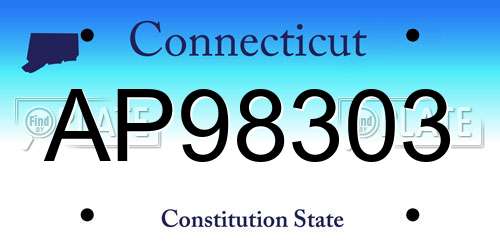 AP98303 Connecticut License Plate
