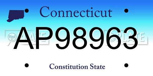 AP98963 Connecticut License Plate
