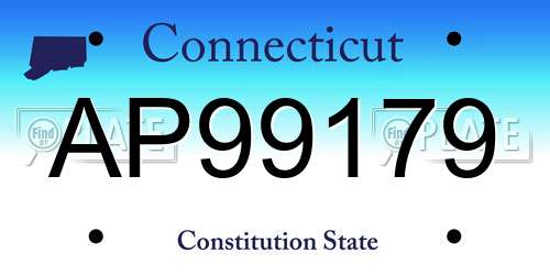 AP99179 Connecticut License Plate