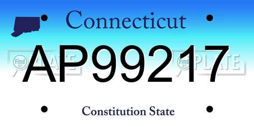 AP99217 Connecticut License Plate