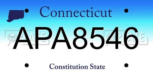 APA8546 Connecticut License Plate