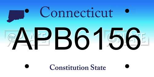 APB6156 Connecticut License Plate