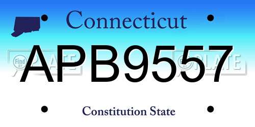APB9557 Connecticut License Plate