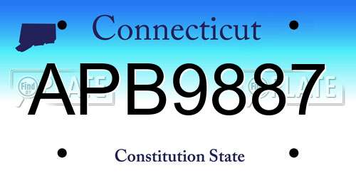 APB9887 Connecticut License Plate