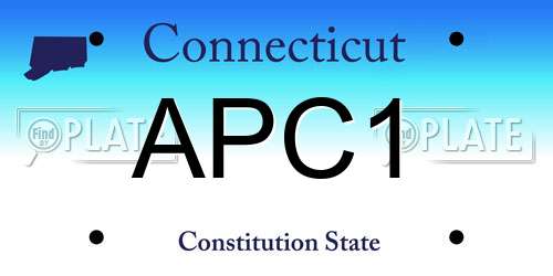 APC1 Connecticut License Plate