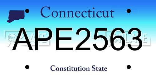 APE2563 Connecticut License Plate