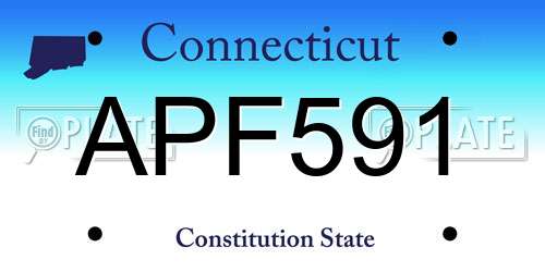 APF591 Connecticut License Plate
