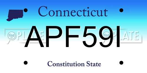 APF59I Connecticut License Plate