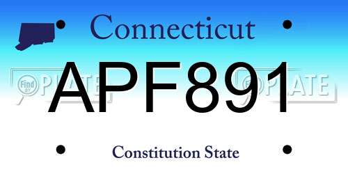 APF891 Connecticut License Plate