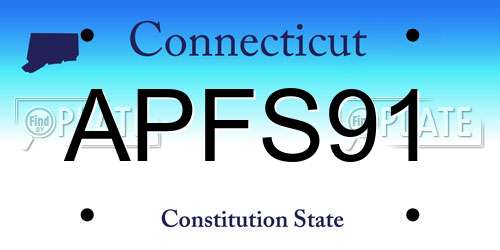 APFS91 Connecticut License Plate