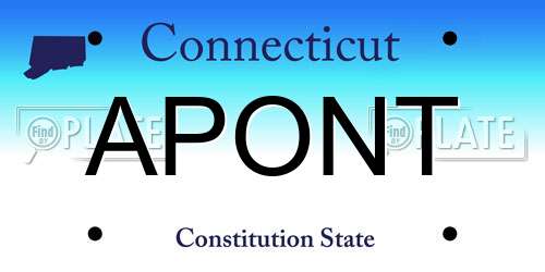 APONT Connecticut License Plate