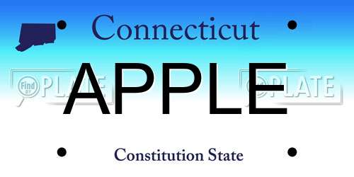 APPLE Connecticut License Plate