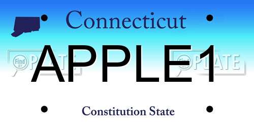 APPLE1 Connecticut License Plate