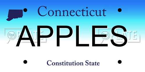 APPLES Connecticut License Plate