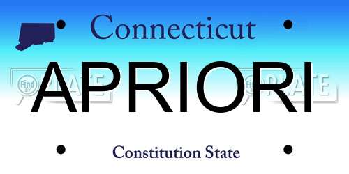 APRIORI Connecticut License Plate