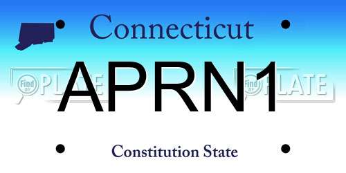 APRN1 Connecticut License Plate