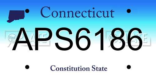 APS6186 Connecticut License Plate