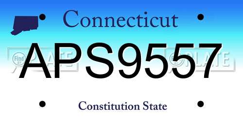 APS9557 Connecticut License Plate