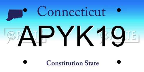 APYK19 Connecticut License Plate