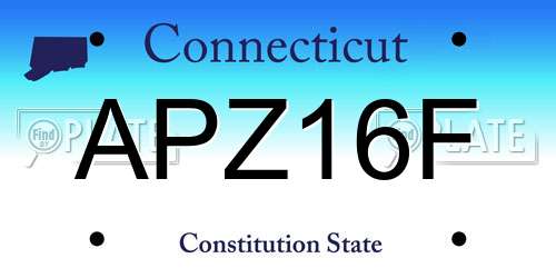 APZ16F Connecticut License Plate