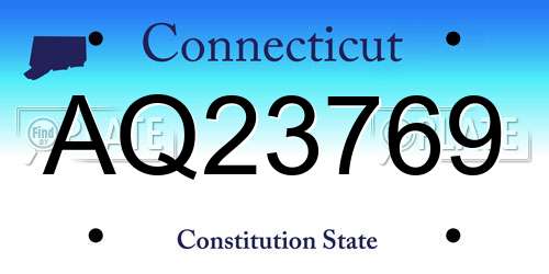 AQ23769 Connecticut License Plate