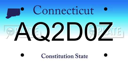 AQ2D0Z Connecticut License Plate