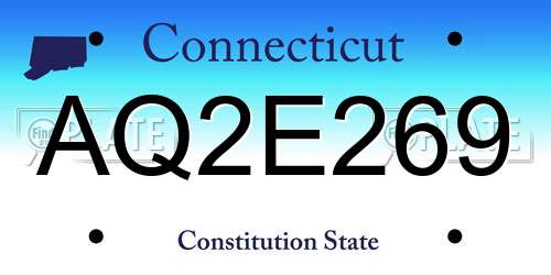 AQ2E269 Connecticut License Plate