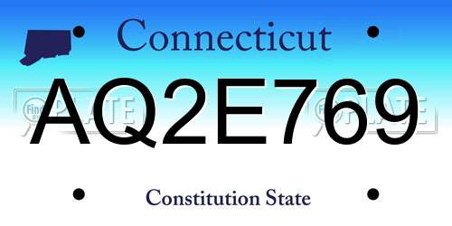 AQ2E769 Connecticut License Plate