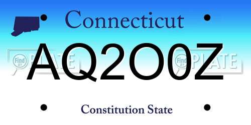 AQ2O0Z Connecticut License Plate