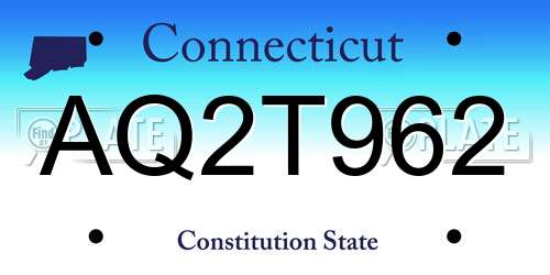 AQ2T962 Connecticut License Plate