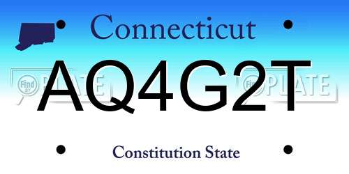 AQ4G2T Connecticut License Plate