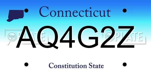 AQ4G2Z Connecticut License Plate