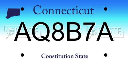 AQ8B7A Connecticut License Plate