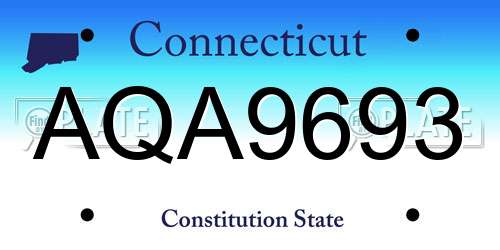 AQA9693 Connecticut License Plate