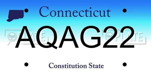 AQAG22 Connecticut License Plate
