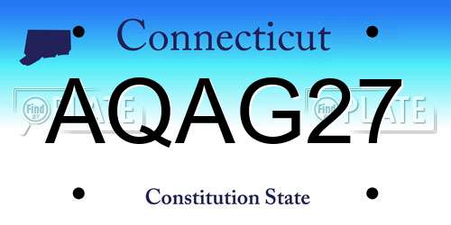 AQAG27 Connecticut License Plate