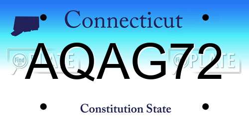 AQAG72 Connecticut License Plate