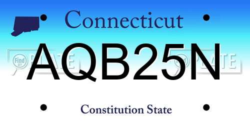 AQB25N Connecticut License Plate