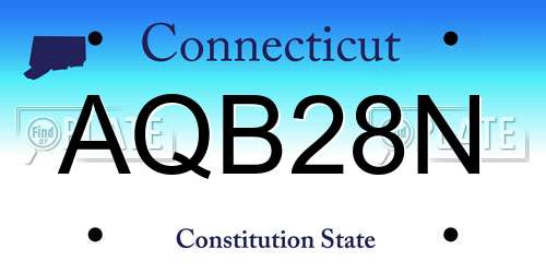 AQB28N Connecticut License Plate
