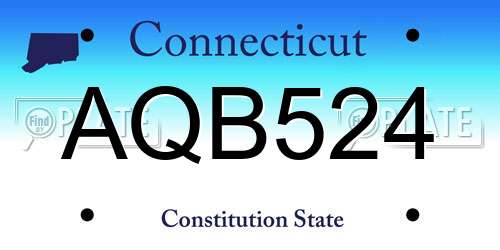 AQB524 Connecticut License Plate