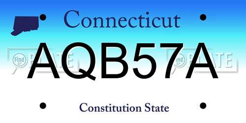 AQB57A Connecticut License Plate