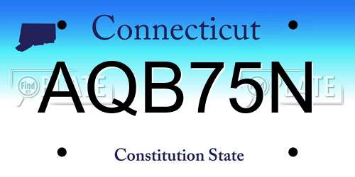 AQB75N Connecticut License Plate