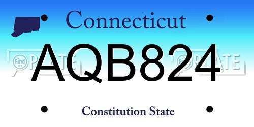 AQB824 Connecticut License Plate